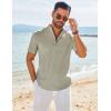 imageCOOFANDY Mens Henley Shirt Short Sleeve Casual TShirt Summer Beach Hippie Henley Tee ShirtLight Grey