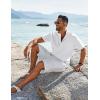 imageCOOFANDY Mens Henley Shirt Short Sleeve Casual TShirt Summer Beach Hippie Henley Tee ShirtWhite