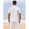 imageCOOFANDY Mens Henley Shirt Short Sleeve Casual TShirt Summer Beach Hippie Henley Tee ShirtWhite
