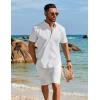 imageCOOFANDY Mens Henley Shirt Short Sleeve Casual TShirt Summer Beach Hippie Henley Tee ShirtWhite