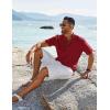 imageCOOFANDY Mens Henley Shirt Short Sleeve Casual TShirt Summer Beach Hippie Henley Tee ShirtWine Red
