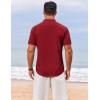 imageCOOFANDY Mens Henley Shirt Short Sleeve Casual TShirt Summer Beach Hippie Henley Tee ShirtWine Red