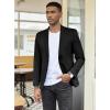 imageCOOFANDY Mens Linen Casual Blazer Slim Fit Sport Coat Two Button Summer Suit Jacket Lightweight Business Sport JacketBlack