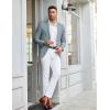 imageCOOFANDY Mens Linen Casual Blazer Slim Fit Sport Coat Two Button Summer Suit Jacket Lightweight Business Sport JacketDusty Blue