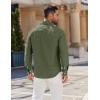 imageCOOFANDY Mens Long Sleeve Button Down Shirt Casual Untucked Shirts for Men Oxford Dress ShirtsArmy Green