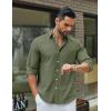 imageCOOFANDY Mens Long Sleeve Button Down Shirt Casual Untucked Shirts for Men Oxford Dress ShirtsArmy Green