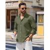 imageCOOFANDY Mens Long Sleeve Button Down Shirt Casual Untucked Shirts for Men Oxford Dress ShirtsArmy Green