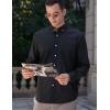 imageCOOFANDY Mens Long Sleeve Button Down Shirt Casual Untucked Shirts for Men Oxford Dress ShirtsBlack