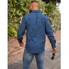 imageCOOFANDY Mens Long Sleeve Button Down Shirt Casual Untucked Shirts for Men Oxford Dress ShirtsDenim Blue