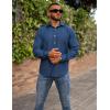 imageCOOFANDY Mens Long Sleeve Button Down Shirt Casual Untucked Shirts for Men Oxford Dress ShirtsDenim Blue