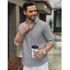 imageCOOFANDY Mens Long Sleeve Button Down Shirt Casual Untucked Shirts for Men Oxford Dress ShirtsGray