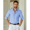 imageCOOFANDY Mens Long Sleeve Button Down Shirt Casual Untucked Shirts for Men Oxford Dress ShirtsLight Blue
