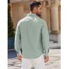 imageCOOFANDY Mens Long Sleeve Button Down Shirt Casual Untucked Shirts for Men Oxford Dress ShirtsLight Green