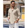imageCOOFANDY Mens Long Sleeve Button Down Shirt Casual Untucked Shirts for Men Oxford Dress ShirtsLight Khaki