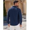 imageCOOFANDY Mens Long Sleeve Button Down Shirt Casual Untucked Shirts for Men Oxford Dress ShirtsNavy Blue