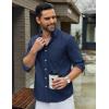 imageCOOFANDY Mens Long Sleeve Button Down Shirt Casual Untucked Shirts for Men Oxford Dress ShirtsNavy Blue