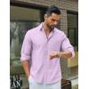 imageCOOFANDY Mens Long Sleeve Button Down Shirt Casual Untucked Shirts for Men Oxford Dress ShirtsPurple