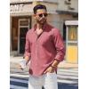 imageCOOFANDY Mens Long Sleeve Button Down Shirt Casual Untucked Shirts for Men Oxford Dress ShirtsRed