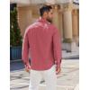 imageCOOFANDY Mens Long Sleeve Button Down Shirt Casual Untucked Shirts for Men Oxford Dress ShirtsRed