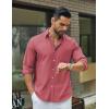 imageCOOFANDY Mens Long Sleeve Button Down Shirt Casual Untucked Shirts for Men Oxford Dress ShirtsRed