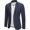 imageCOOFANDY Mens Machine Washable Blazer Slim Fit Casual Suit Jacket Lightweight Two Button Sport CoatNavy Blue