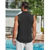 imageCOOFANDY Mens Summer Sleeveless Shirts Beach Knit Tank Top Button Up Casual Tank Shirt Vacation TopsBlack