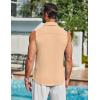 imageCOOFANDY Mens Summer Sleeveless Shirts Beach Knit Tank Top Button Up Casual Tank Shirt Vacation TopsLight Apricot
