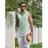 imageCOOFANDY Mens Summer Sleeveless Shirts Beach Knit Tank Top Button Up Casual Tank Shirt Vacation TopsLight Green