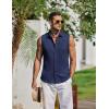 imageCOOFANDY Mens Summer Sleeveless Shirts Beach Knit Tank Top Button Up Casual Tank Shirt Vacation TopsNavy Blue