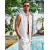 imageCOOFANDY Mens Summer Sleeveless Shirts Beach Knit Tank Top Button Up Casual Tank Shirt Vacation TopsWhite