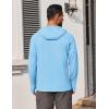 imageCOOFANDY Mens UPF 50 Hoodie Shirts Long Sleeve Rash Guard Sun Protection Fishing Shirts Lightweight Quick Dry HoodiesSky Blue
