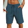 imageCOOFANDY Mens 7 inch Casual Shorts Drawstring Waist Lightweight Quick Dry Summer Beach Board Shorts with PocketsBlue