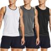 imageCOOFANDY Mens Athletic Running Tank Tops 3 Pack Sleeveless Workout Gym Shirts Muscle Tee Casual Beach T ShirtWhiteGreyBlack