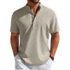 imageCOOFANDY Mens Henley Shirt Short Sleeve Casual TShirt Summer Beach Hippie Henley Tee ShirtLight Grey