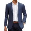 imageCOOFANDY Mens Linen Casual Blazer Slim Fit Sport Coat Two Button Summer Suit Jacket Lightweight Business Sport JacketNavy Blue