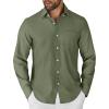 imageCOOFANDY Mens Long Sleeve Button Down Shirt Casual Untucked Shirts for Men Oxford Dress ShirtsArmy Green
