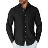 imageCOOFANDY Mens Long Sleeve Button Down Shirt Casual Untucked Shirts for Men Oxford Dress ShirtsBlack