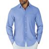 imageCOOFANDY Mens Long Sleeve Button Down Shirt Casual Untucked Shirts for Men Oxford Dress ShirtsLight Blue