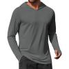 imageCOOFANDY Mens UPF 50 Hoodie Shirts Long Sleeve Rash Guard Sun Protection Fishing Shirts Lightweight Quick Dry HoodiesGray