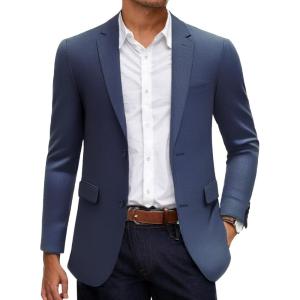 imageCOOFANDY Mens Linen Casual Blazer Slim Fit Sport Coat Two Button Summer Suit Jacket Lightweight Business Sport JacketNavy Blue
