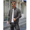 imageCOOFANDY Mens Lightweight Bomber Jacket Casual Fashion Windbreaker Flight Zip Up Jackets Outdoor CoatDeep Gray