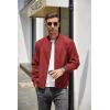 imageCOOFANDY Mens Lightweight Bomber Jacket Casual Fashion Windbreaker Flight Zip Up Jackets Outdoor CoatWine Red