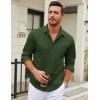 imageCOOFANDY Mens Long Sleeve Wrinkle Free Shirt Casual Button Down Shirts Stretch Dress Shirt with PocketArmy Green