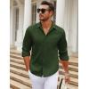 imageCOOFANDY Mens Long Sleeve Wrinkle Free Shirt Casual Button Down Shirts Stretch Dress Shirt with PocketArmy Green