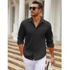 imageCOOFANDY Mens Long Sleeve Wrinkle Free Shirt Casual Button Down Shirts Stretch Dress Shirt with PocketBlack