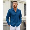 imageCOOFANDY Mens Long Sleeve Wrinkle Free Shirt Casual Button Down Shirts Stretch Dress Shirt with PocketDark Blue