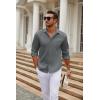 imageCOOFANDY Mens Long Sleeve Wrinkle Free Shirt Casual Button Down Shirts Stretch Dress Shirt with PocketDark Grey