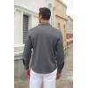 imageCOOFANDY Mens Long Sleeve Wrinkle Free Shirt Casual Button Down Shirts Stretch Dress Shirt with PocketDark Grey