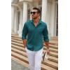 imageCOOFANDY Mens Long Sleeve Wrinkle Free Shirt Casual Button Down Shirts Stretch Dress Shirt with PocketLake Green