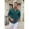 imageCOOFANDY Mens Long Sleeve Wrinkle Free Shirt Casual Button Down Shirts Stretch Dress Shirt with PocketLake Green